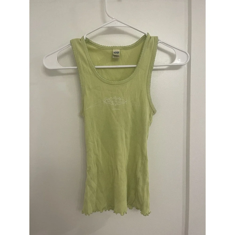 Vintage‎ Green Lettuce Tank Top Lake Tahoe California Granolagirl Xxs